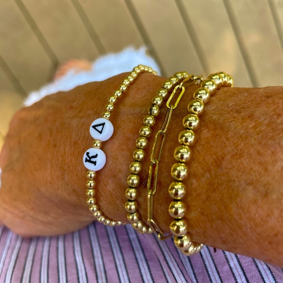 Sorority 14k gold filled bead stretch bracelet - Picture 2 of 8